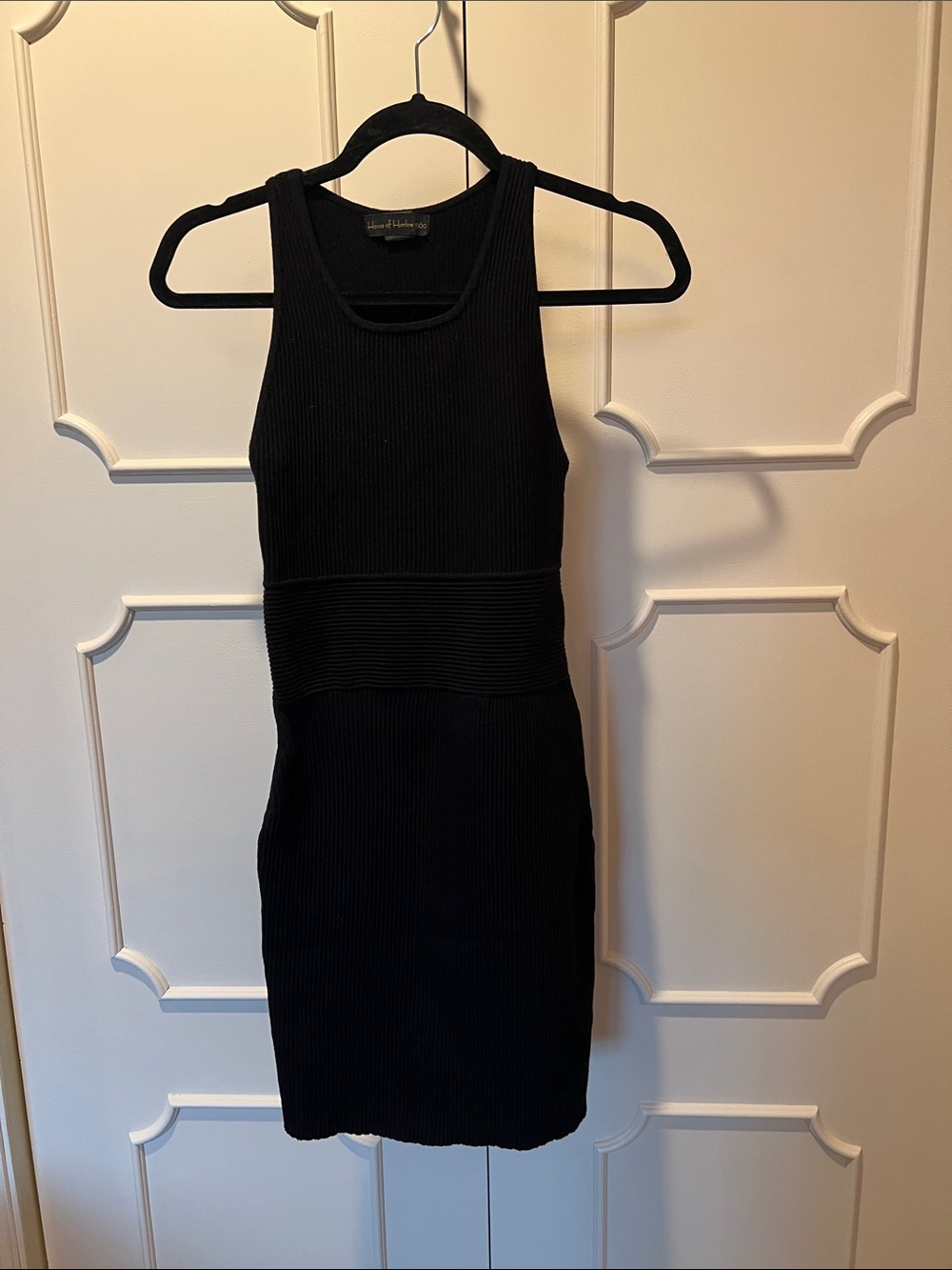 House of Harlow 1960 Black Ribbed Tank Bodycon Dress